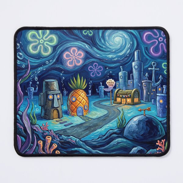 Item preview, Bikini Bottom Starry Night Underwater Landscape designed and sold by Bad-Decisions-Designs.
