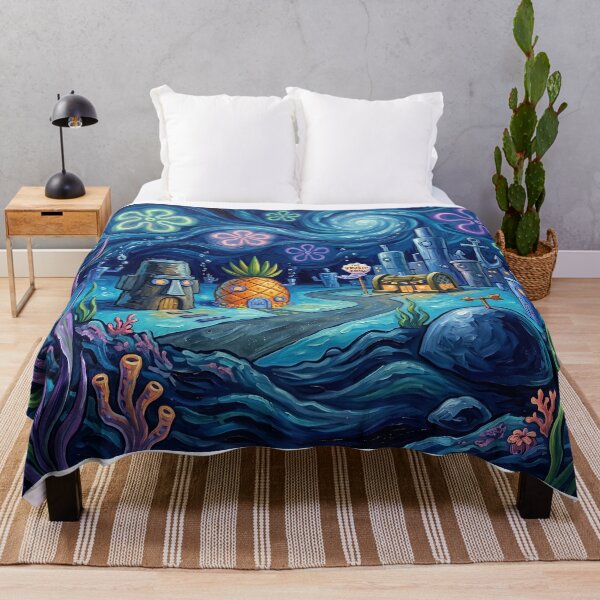 Item preview, Bikini Bottom Starry Night Underwater Landscape designed and sold by Bad-Decisions-Designs.