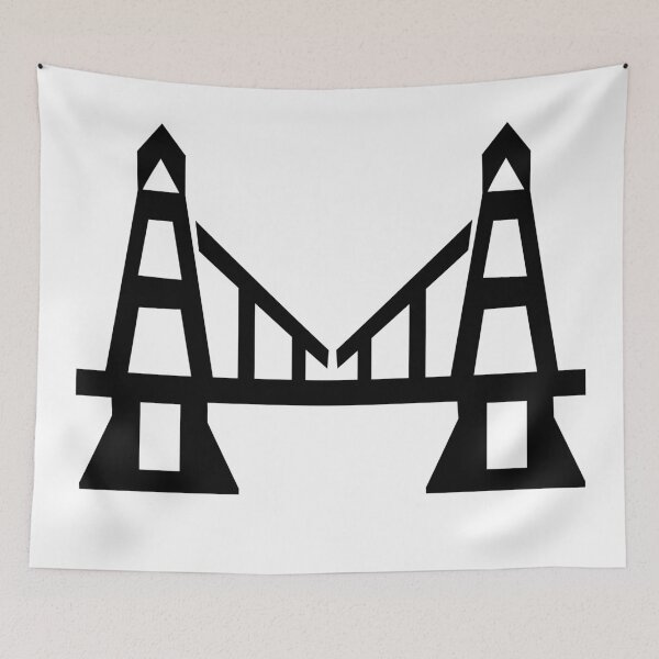 Item preview, Geometric Suspension Bridge – Minimalist Architecture Art designed and sold by matybrak.