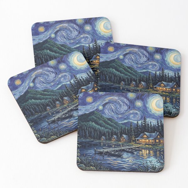 Item preview, Camp Arawak Starry Night Horror Landscape designed and sold by Bad-Decisions-Designs.
