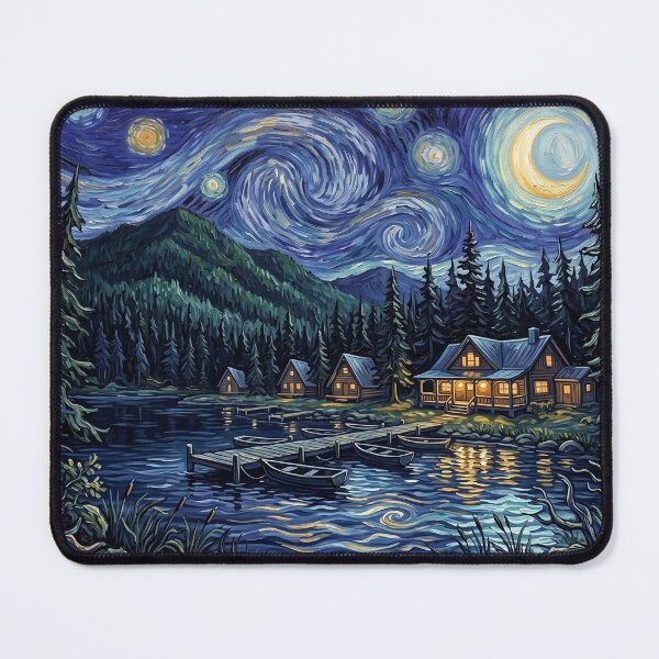 Item preview, Camp Arawak Starry Night Horror Landscape designed and sold by Bad-Decisions-Designs.