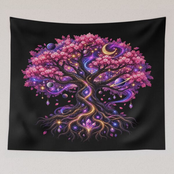 Item preview, Cosmic Tree of Life – Celestial Blossoms & Eternal Universe designed and sold by TroviTutto.