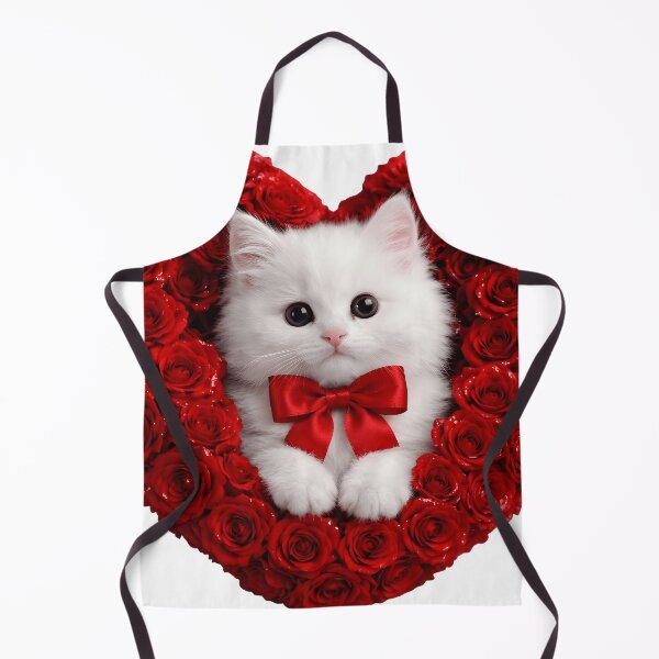 Item preview, Adorable White Kitten in Red Rose Heart designed and sold by AmirArtisanVibe.