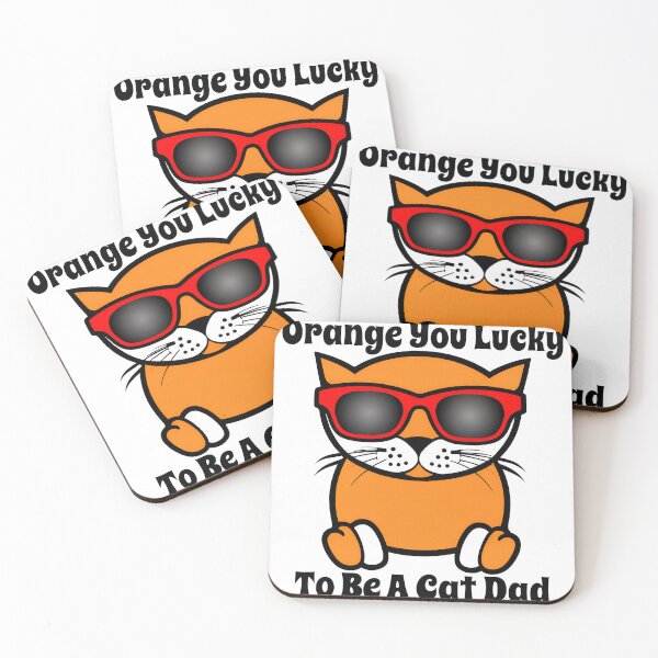 Item preview, Orange You Lucky Cat Dad Pun Cute Cat designed and sold by OlyvieArt.