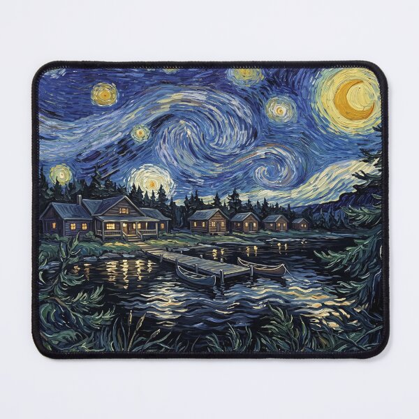 Item preview, Camp Crystal Lake Starry Night Horror Landscape designed and sold by Bad-Decisions-Designs.