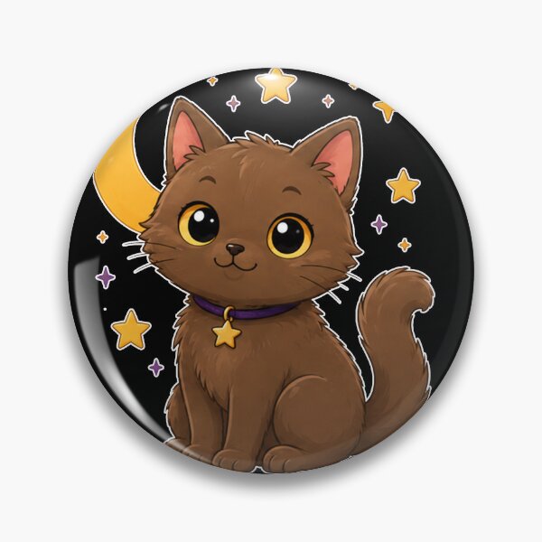 Item preview, Cute Cat Under Crescent Moon and Stars - Cat Lover Design designed and sold by bkeer abobkr.