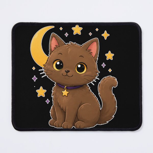 Item preview, Cute Cat Under Crescent Moon and Stars - Cat Lover Design designed and sold by bkeer abobkr.