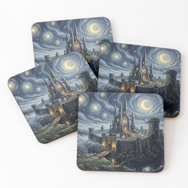 Item preview, Camelot Starry Night Medieval Landscape designed and sold by Bad-Decisions-Designs.