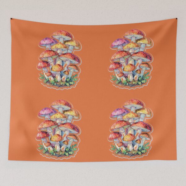 Item preview, Vintage Watercolor Mushroom Forest designed and sold by Hari Arts.