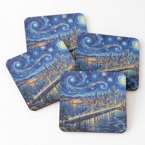Item preview, Caprica City Starry Night Sci Fi Landscape designed and sold by Bad-Decisions-Designs.