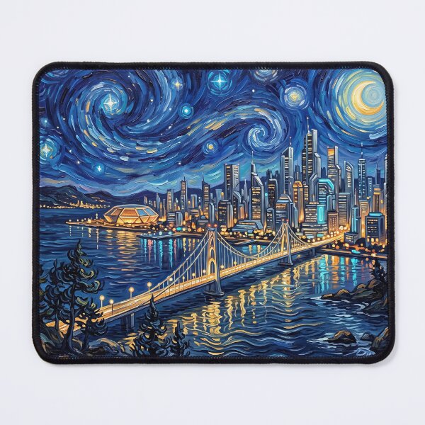 Item preview, Caprica City Starry Night Sci Fi Landscape designed and sold by Bad-Decisions-Designs.