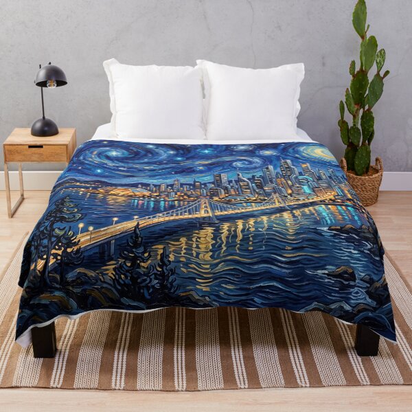 Item preview, Caprica City Starry Night Sci Fi Landscape designed and sold by Bad-Decisions-Designs.
