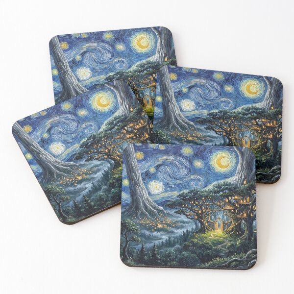 Item preview, Caras Galadhon Starry Night Fantasy Landscape designed and sold by Bad-Decisions-Designs.