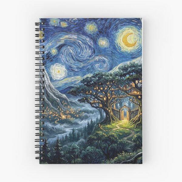 Item preview, Caras Galadhon Starry Night Fantasy Landscape designed and sold by Bad-Decisions-Designs.