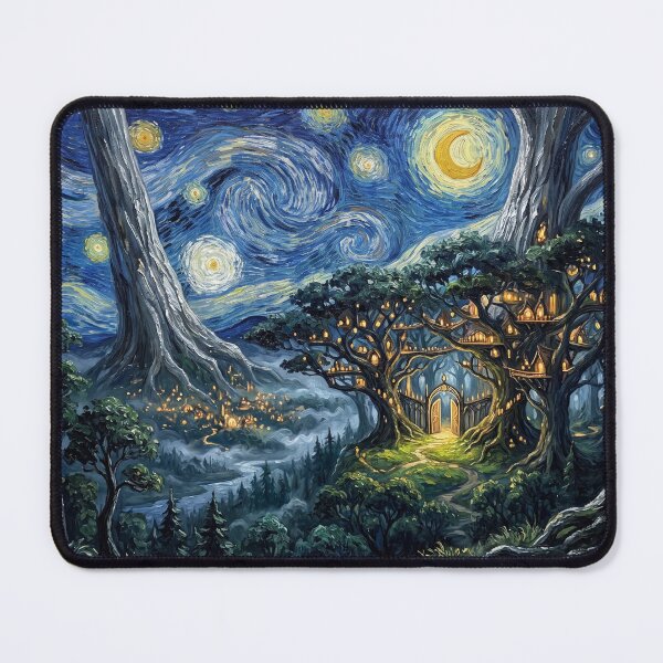 Item preview, Caras Galadhon Starry Night Fantasy Landscape designed and sold by Bad-Decisions-Designs.