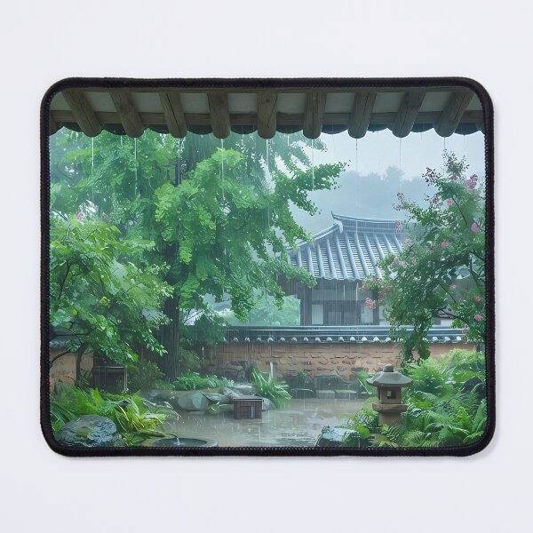 Item preview, Summer Green Shower over a Traditional Hanok: A Refreshing Moment on the Daecheongmaru designed and sold by SOOstudio73.