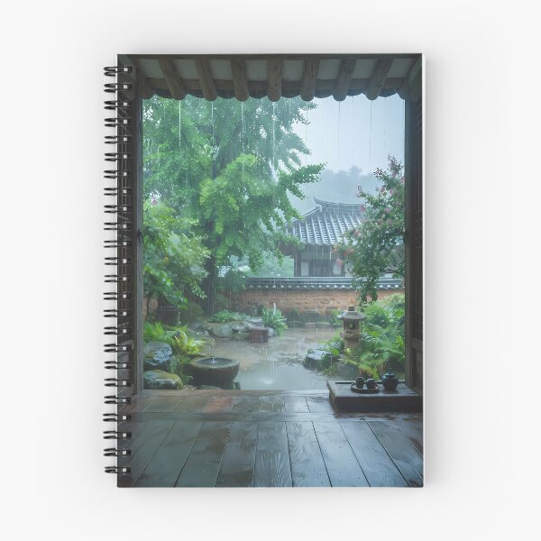Item preview, Summer Green Shower over a Traditional Hanok: A Refreshing Moment on the Daecheongmaru designed and sold by SOOstudio73.