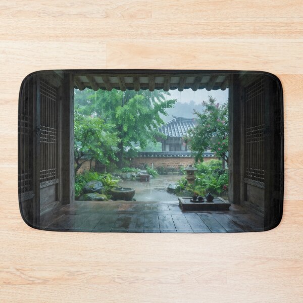 Item preview, Summer Green Shower over a Traditional Hanok: A Refreshing Moment on the Daecheongmaru designed and sold by SOOstudio73.
