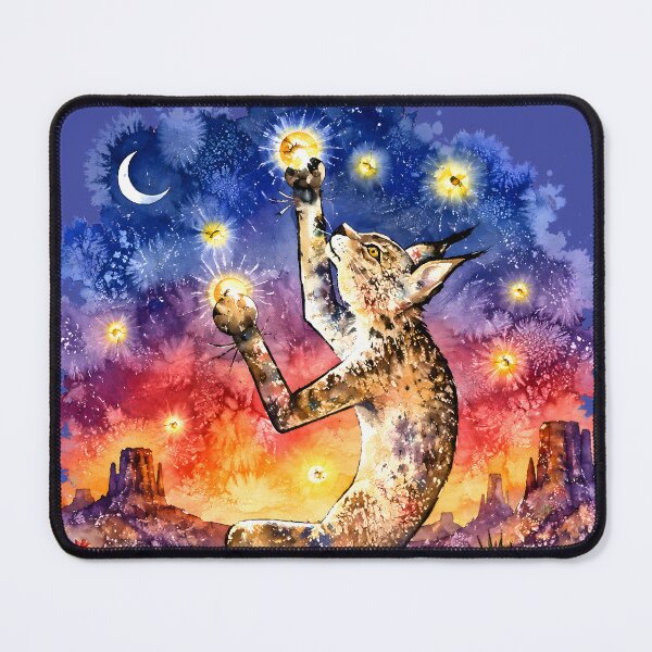 Item preview, Bobcat Spars with Fireflies designed and sold by Neely Stewart.