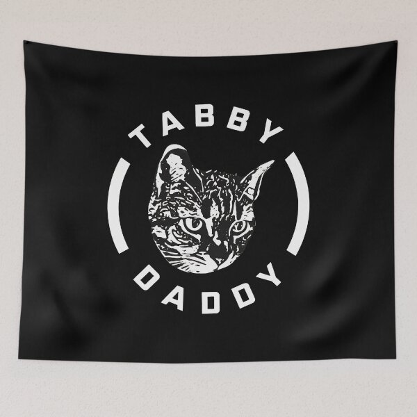 Item preview, Tabby Daddy Cat Face Emblem Black and White Art designed and sold by OlyvieArt.