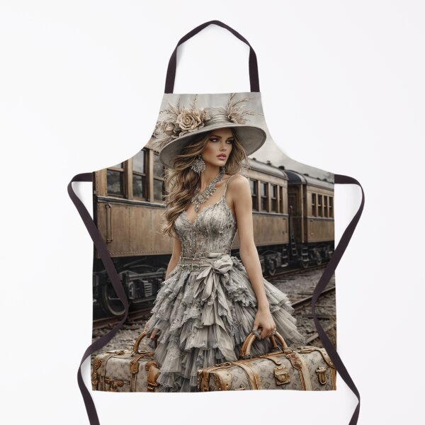 Item preview, Elegant Vintage Traveler Woman by Train – Victorian Fashion Travel Art Print designed and sold by Kaleidoscope Print.