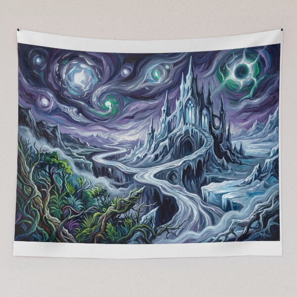 Item preview, Nevernever Starry Night Fantasy Landscape designed and sold by Bad-Decisions-Designs.
