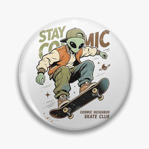 Item preview, Stay Cosmic Skateboarding Alien Vintage  designed and sold by NatalieJeans.
