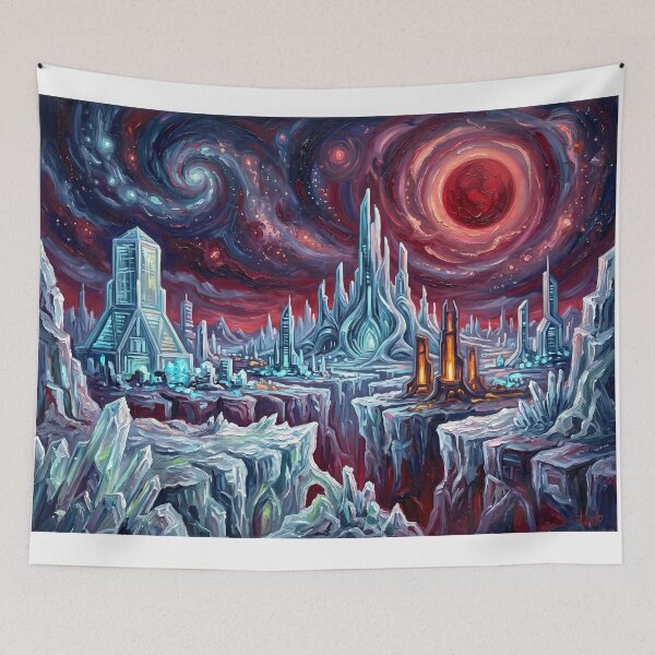 Item preview, Krypton Starry Night Comic Art Landscape designed and sold by Bad-Decisions-Designs.