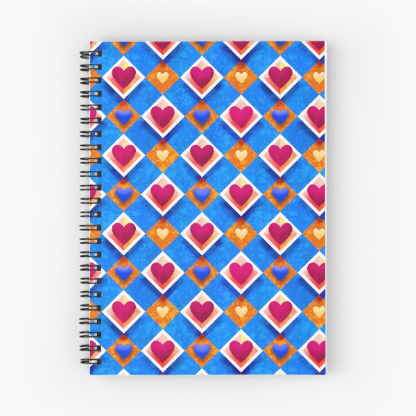 Item preview, Vibrant 3D Hearts & Diamond Geometric Pattern (Pop Art Valentine) designed and sold by NataliRubchik.