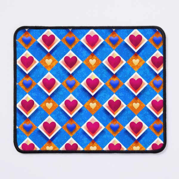Item preview, Vibrant 3D Hearts & Diamond Geometric Pattern (Pop Art Valentine) designed and sold by NataliRubchik.