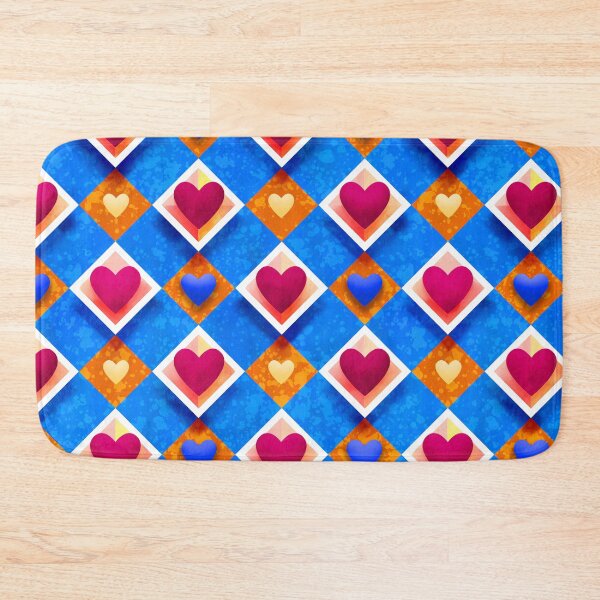 Item preview, Vibrant 3D Hearts & Diamond Geometric Pattern (Pop Art Valentine) designed and sold by NataliRubchik.