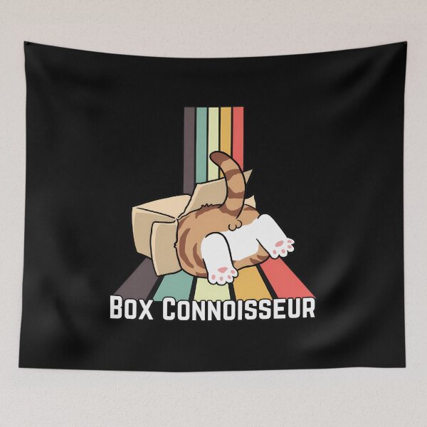 Item preview, Box Connoisseur Cat Funny Retro Stripes designed and sold by OlyvieArt.