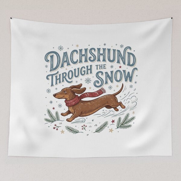 Item preview, Dachshund Through The Snow Funny Wiener Dog Winter Scarf Doxie Mom Gift designed and sold by raedattia.