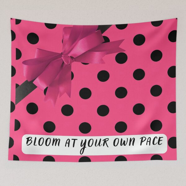 Item preview, Bloom at Your Own Pace | Pink Bow Self Care designed and sold by Basma Designs | Retro, Kawaii Shirts & Stickers.