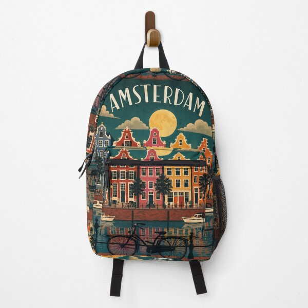 Item preview, Moonlit Amsterdam Canal Poster designed and sold by nirinalovell.