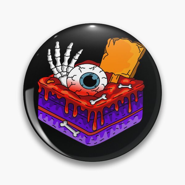 Item preview, Festive Halloween Bakery Horror Dessert Cake Topped with Eyeball Skeleton Hand Gravestone and Blood Glaze designed and sold by RS4you.