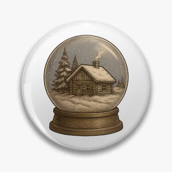Item preview, Vintage Winter Cabin Snow Globe designed and sold by DustyCuriositie.