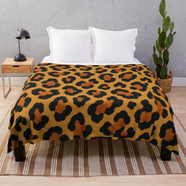 Item preview, Vintage 60s Leopard Print – Retro Wildcat Pattern in Mustard & Black designed and sold by infinitearte.