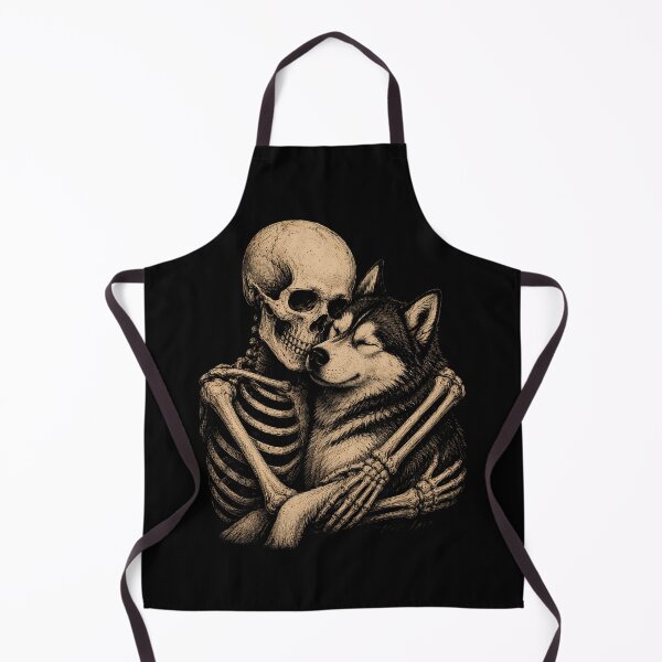 Item preview, Skeleton Hugging a Happy Husky Illustration Halloween designed and sold by rafaeltto.