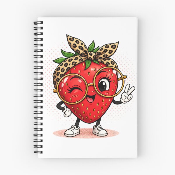 Item preview, Cute Strawberry with Glasses – Kawaii Fruit Character designed and sold by LittleGinnyArt.