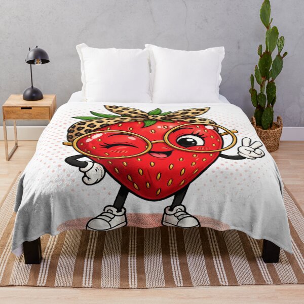 Item preview, Cute Strawberry with Glasses – Kawaii Fruit Character designed and sold by LittleGinnyArt.