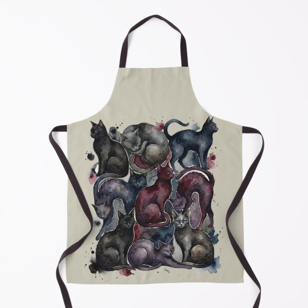 Item preview, Dark Gothic Watercolor Cats Mosaic – Mysterious Antique Feline Fantasy Art designed and sold by GrabaHuk.