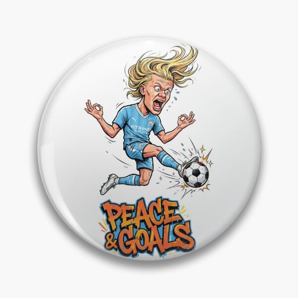 Item preview, Funny Soccer Player Screaming Peace and Goals Cartoon designed and sold by annaarthk.