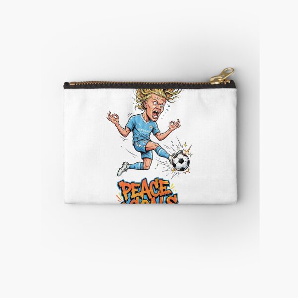 Item preview, Funny Soccer Player Screaming Peace and Goals Cartoon designed and sold by annaarthk.
