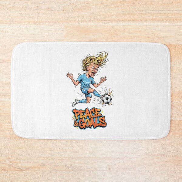 Item preview, Funny Soccer Player Screaming Peace and Goals Cartoon designed and sold by annaarthk.