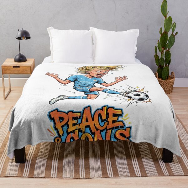 Item preview, Funny Soccer Player Screaming Peace and Goals Cartoon designed and sold by annaarthk.