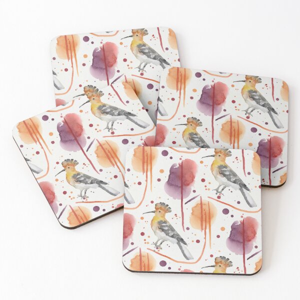 Item preview, ​Artistic Hoopoe Bird Watercolor Pattern designed and sold by wissal.studio.