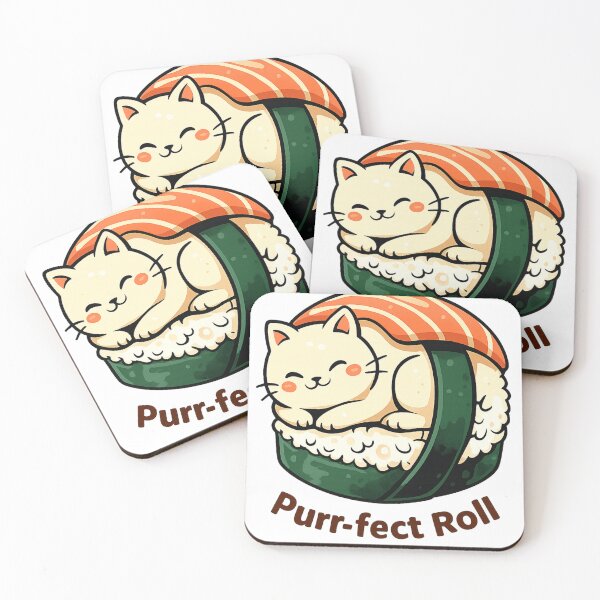 Item preview, Purrfect Roll Kawaii Cat Graphic Tee designed and sold by MOCH- ART.