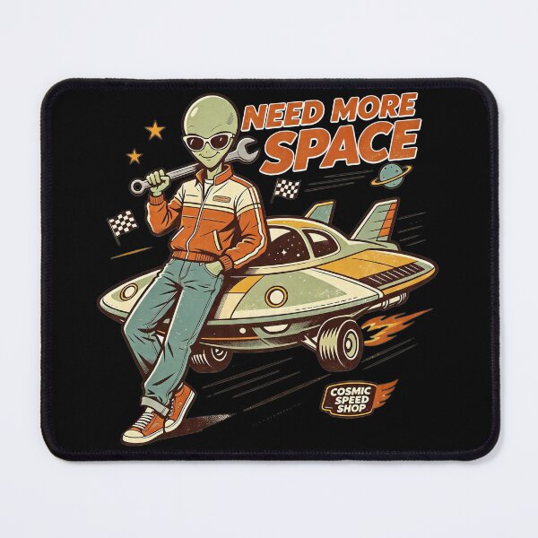 Item preview, Need More Space Alien Mechanic Hotrod designed and sold by NatalieJeans.
