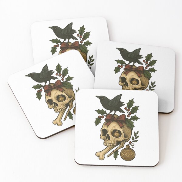 Item preview, Gothic Christmas Crow Skull designed and sold by DustyCuriositie.